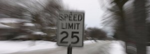 Blurry 25 Speed Limit Sign. DUI. DWI.